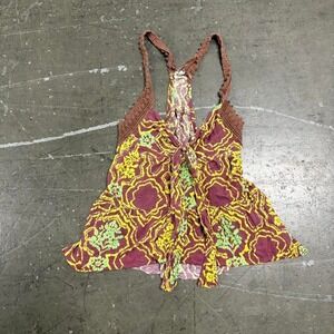 Vintage 00s free people womens babydoll front tie top